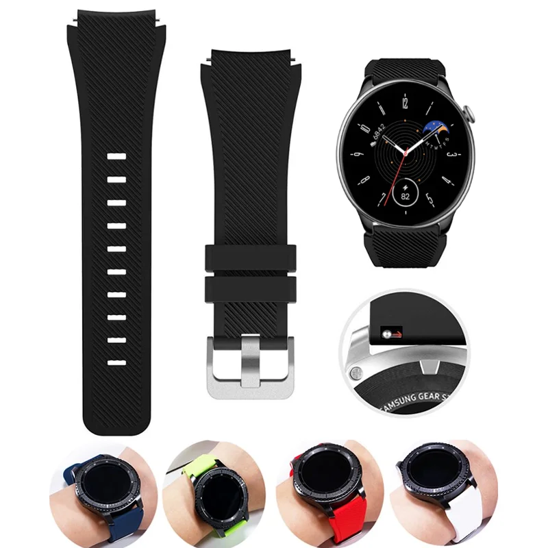 20mm 22mm Strap for Amazfit GTS/4/3/2/2e Mini Bip Lite/GTR/4/3/Pro/2 stratos 2 3 Sport Silicone Bracelet Amazfit Bip U Watchband