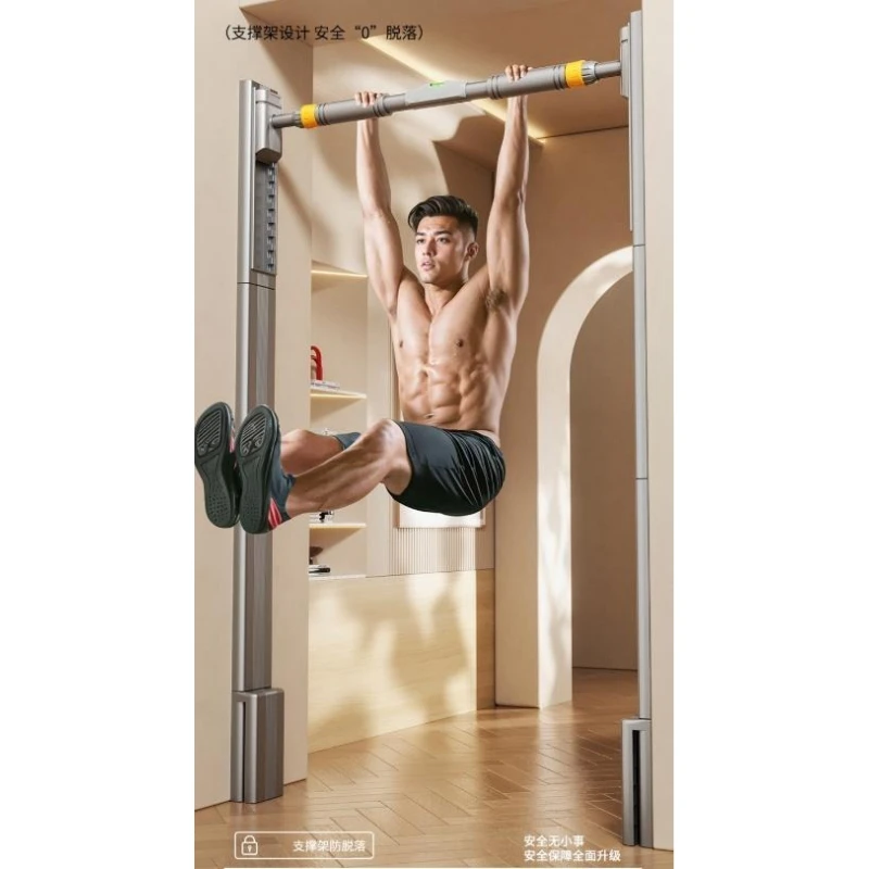 Door Frame, Horizontal Bar, Indoor Portable Fitness Equipment, Single and Double Bar, Family Barbell, No Need for Punching Holes