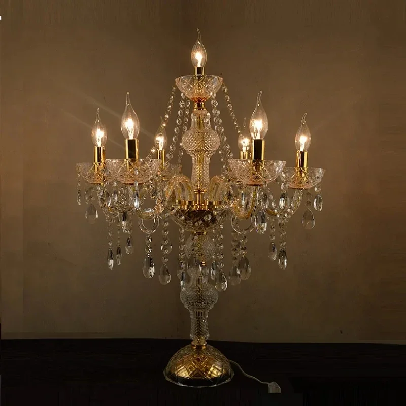 

Modern Fashion French Luxury Crystal Floor/Table Lamp Stand Lights Crystal Abajur Cristal for Living Room Lights Bedroom Lamps