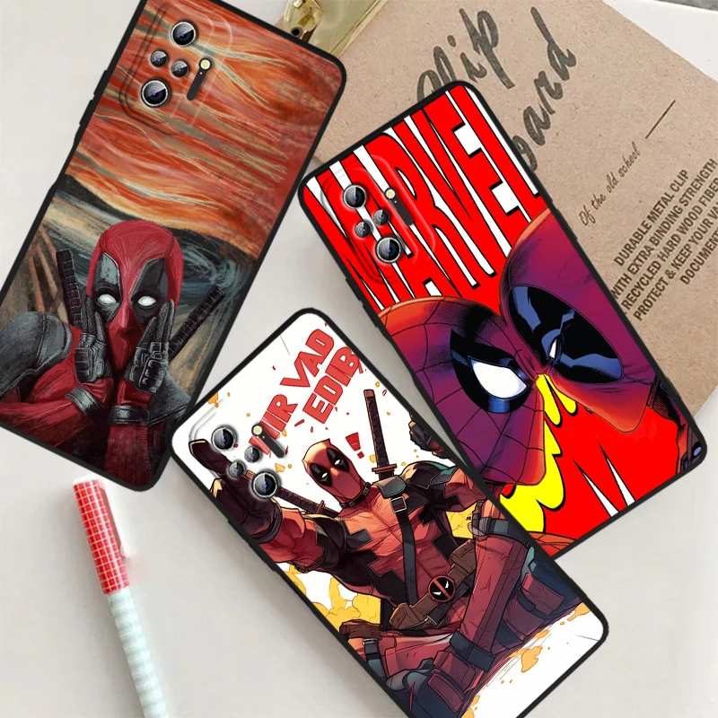 Death Attendant Marvel Cool For Xiaomi Redmi Note 13 12R 12 12S Turbo 11 11T 11S 10 10S Pro Plus 5G Black TPU Phone Case