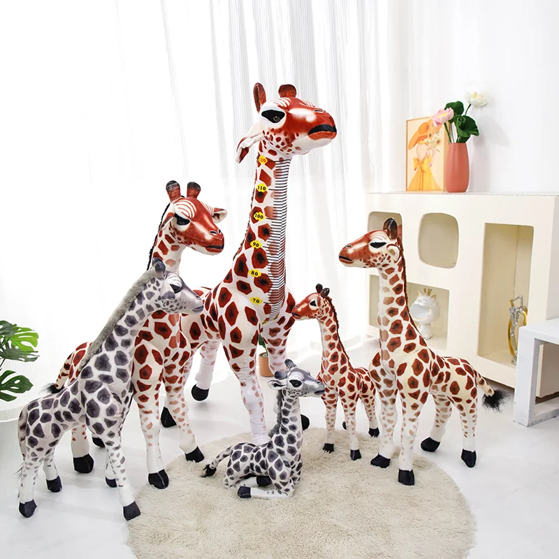 50~110cm Realistic Giraffe Plush Toy Soft Stuffed Animal Pillow Perfect Gift for Kids Room Decor Nursery Companion Birthday Gift