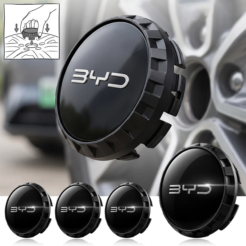 4PCS Anti-Rust Rim Emblem Decals Scratch-Proof Car Wheel Center Cover For BYD All Model S6 S7 S8 F3 F6 F0 M6 G3 G5 G7 E6 L3