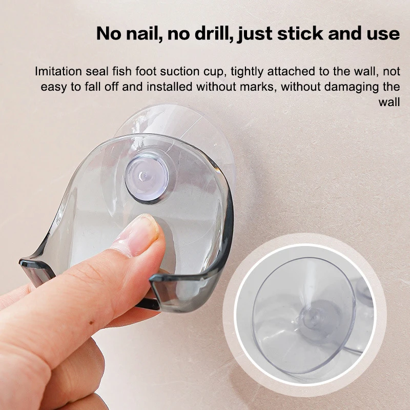 Bathroom Shelf Razor Stand Wall Holder Shower Sucked Type Hair Dryer Shaving Comb Storage Stand Organizer Hanger Hooks