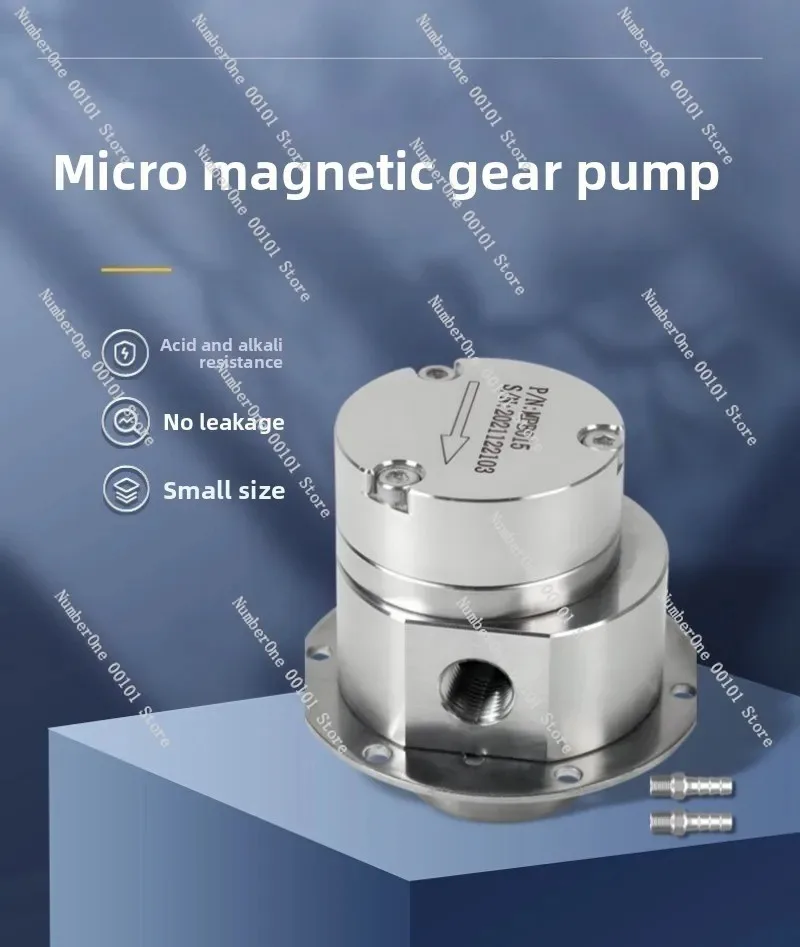MPB015 0.35ml/rev Magnetic Drive Gear Pump, 316L Micro Oil Pump for Liquid Transfer & Circulation