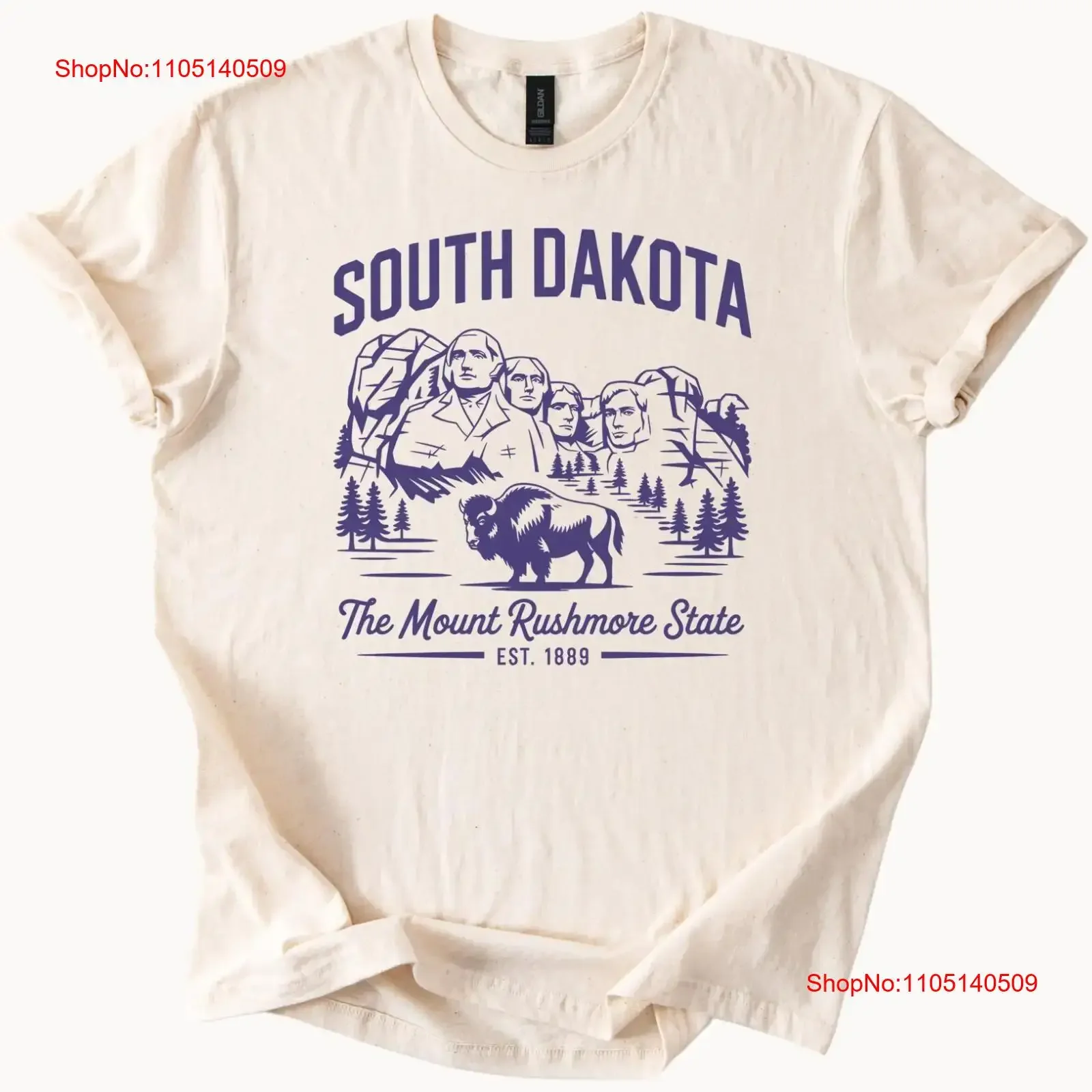 تي شيرت SD Mount Rushmore Bison تي شيرت ولاية داكوتا الجنوبية عتيق مغسول أنيق مريح برسومات أوم كاجوال متعدد الاستخدامات قابل للتنفس