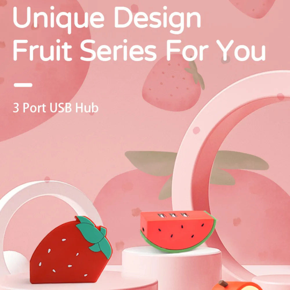 Creative Fruit Pattern Design HUB Multifunctional Expansion Hub 3-port USB Splitter, Laptop Distributor, USB Device Universal