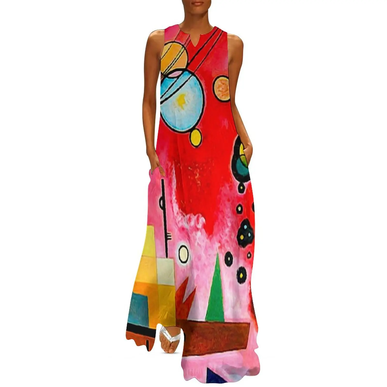 Kandinsky - Heavy Red Long Dress cute dress fairy dress