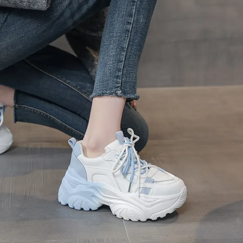 

Стильная весенне-осенняя женская обувь на шнуровке, прогулочная корейская обувь, женская обувь, повседневная обувь Routine, новинка 2025, вулканизированная обувь