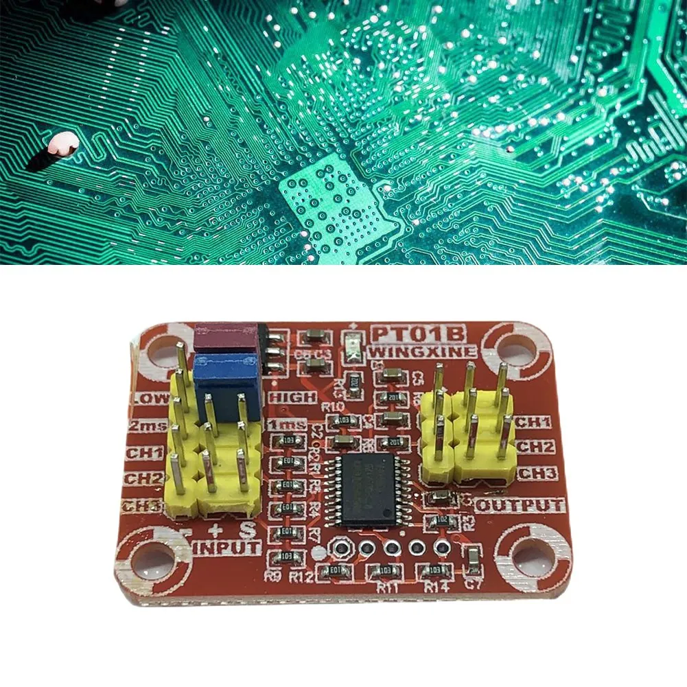 PT01B Aeromodelling Receiver Signal to Voltage Signal Converter 3 Steering Gear Signals to 0-5V Analog Voltage Signal
