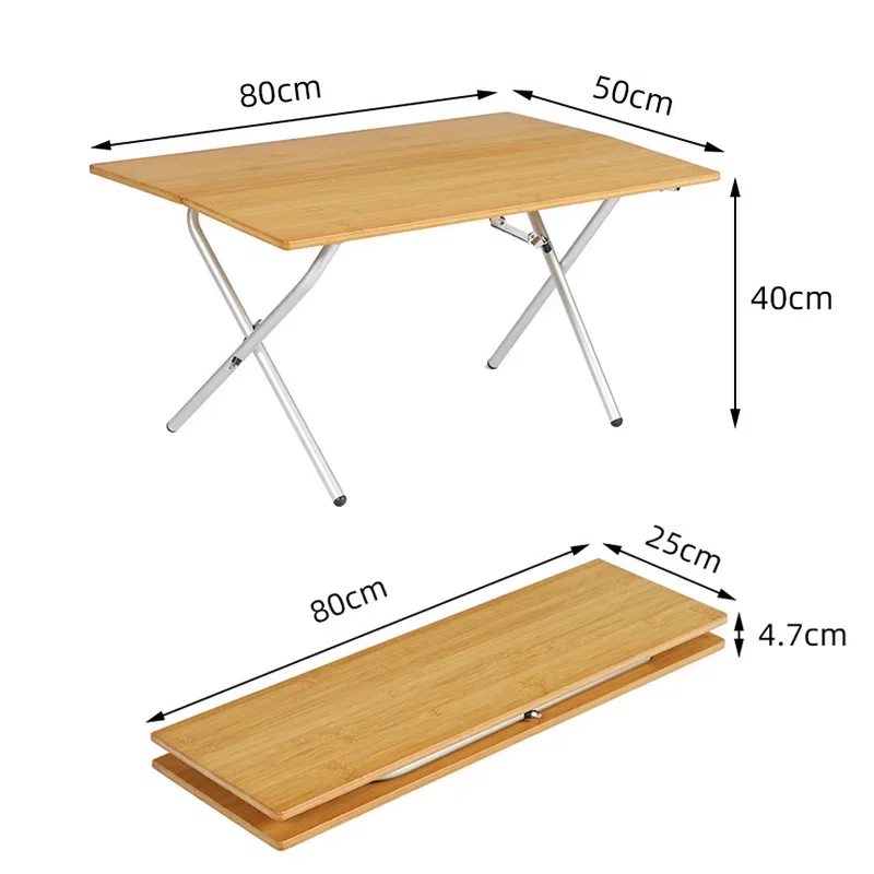 Bamboo Folding Table Outdoor Camping Table Portable Picnic Folding Desk Aluminium Alloy Foldable Table mesa plegable Furniture