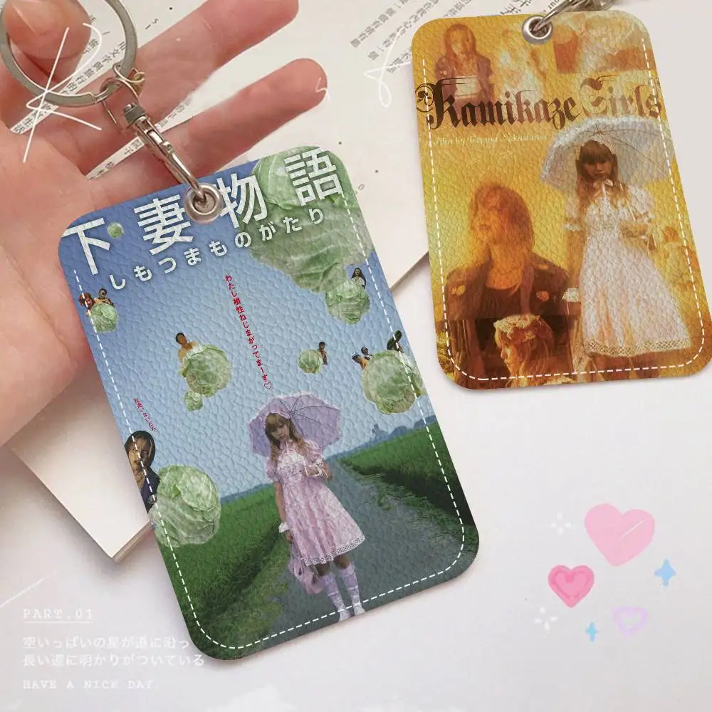 classic movie k-Kamikaze Girls PU Soft Leather Rectangular Key Card Holder Induction Elevator Protection Cover Youth Faion