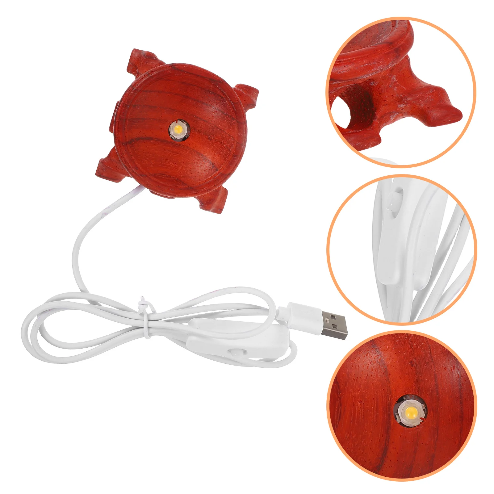 

2Pcs Round LED Wooden Light Base Crystal Ball Stand Warm Glow Display Stand for Bedroom Living Room Office Decor