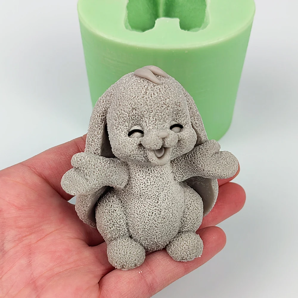 

3D Animal Cute Rabbit Shape Bunny Mochi Toy Mold Soap Candle Silicone Mold Plaster Aroma Gypsum Mould DIY Handmade Crafts Molds