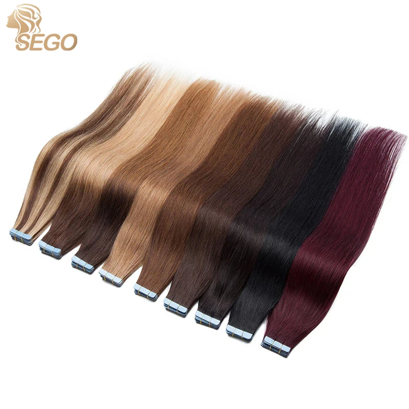 SEGO 1.5g/pc Tape In Human Hair Extension Non-Remy 14\