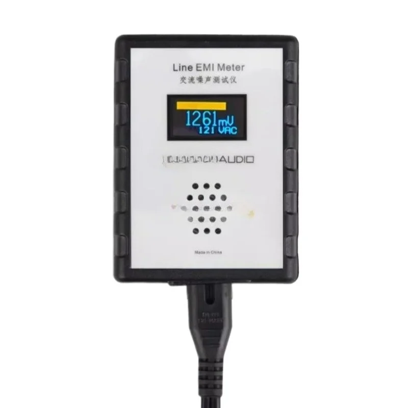 OLED Display Mains Noise Tester - EMI Measuring Instrument, Broadband AC Power Ripple Analyzer & Line EMI Meter