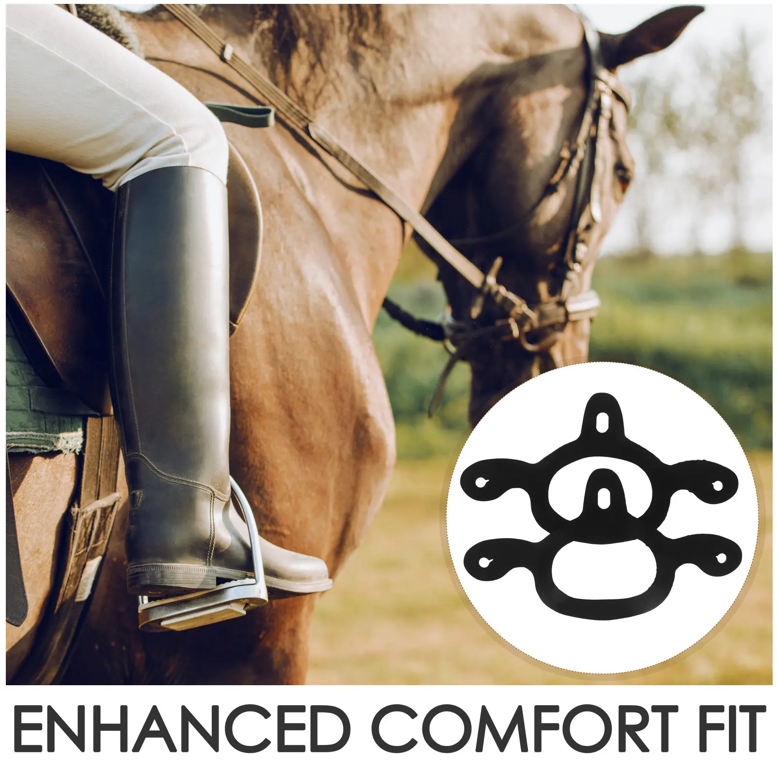 2Pcs Black Rubber Spur Straps Horse Riding Way Tie Down Strap Western Boots Equestrian Accessories Cowgirl Spur Straps view 4