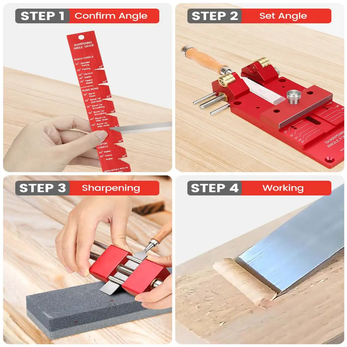 Imagem -06 - Mohoo-angle Fixture Angle Gauge Carpintaria Cinzel Honing Guia Titular Nitidez Sistema Tipos Gd1109