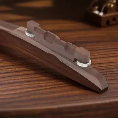 

Adjustable Mandolin Bridge Ebony Wood Height Adjustable Two Footed Base Fit Arched Top Mandolins Compensated Tuning Set