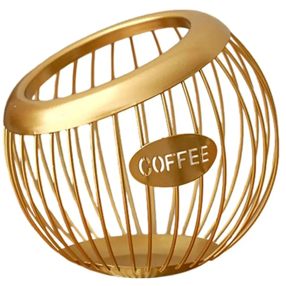 

Large Capacity Espresso Capsule Holder Iron Waterproof Coffee Creamer Organizer Multipurpose Sturdy Coffee Bean Basket Counter