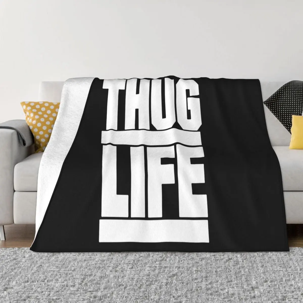 2017 Latest Fashion Tupac 2Pac Rock Rap Thug Life Printed Mens Men T Fashion 2017 Cot Humor 3D Girl Logo Basic Throw Blanket