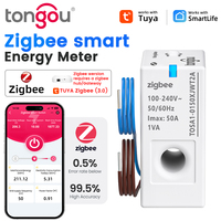TONGOU Tuya Zigbee Smart Energy Meter Dual Line 1-50A, Prepaid,Real-Time Power Monitor, Intelligent Sensor Works with Smart Life