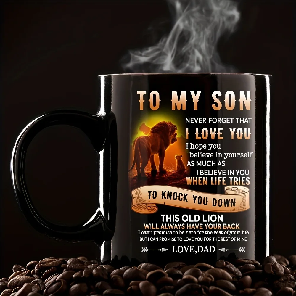 Black Creative Large Capacity Coffee Cup Light Luxury High End Feeling Mug with Handle