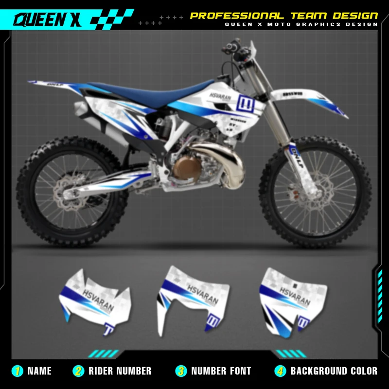 

Queen X MOTOR Custom Team Graphics Decals Stickers Kit For Husqvarna Decal 14 15 TC FC TX FX FS 14 2015 2016 TE FE 125-450CC 040