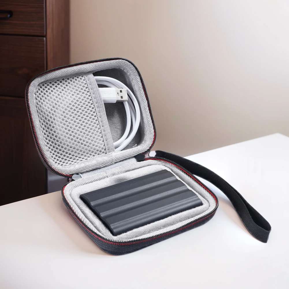 1-3PCS EVA Custodia rigida da viaggio Borsa da viaggio antigraffio con borsa a rete e cinturino da polso per Samsung T7 Shield/T9 SSD portatile