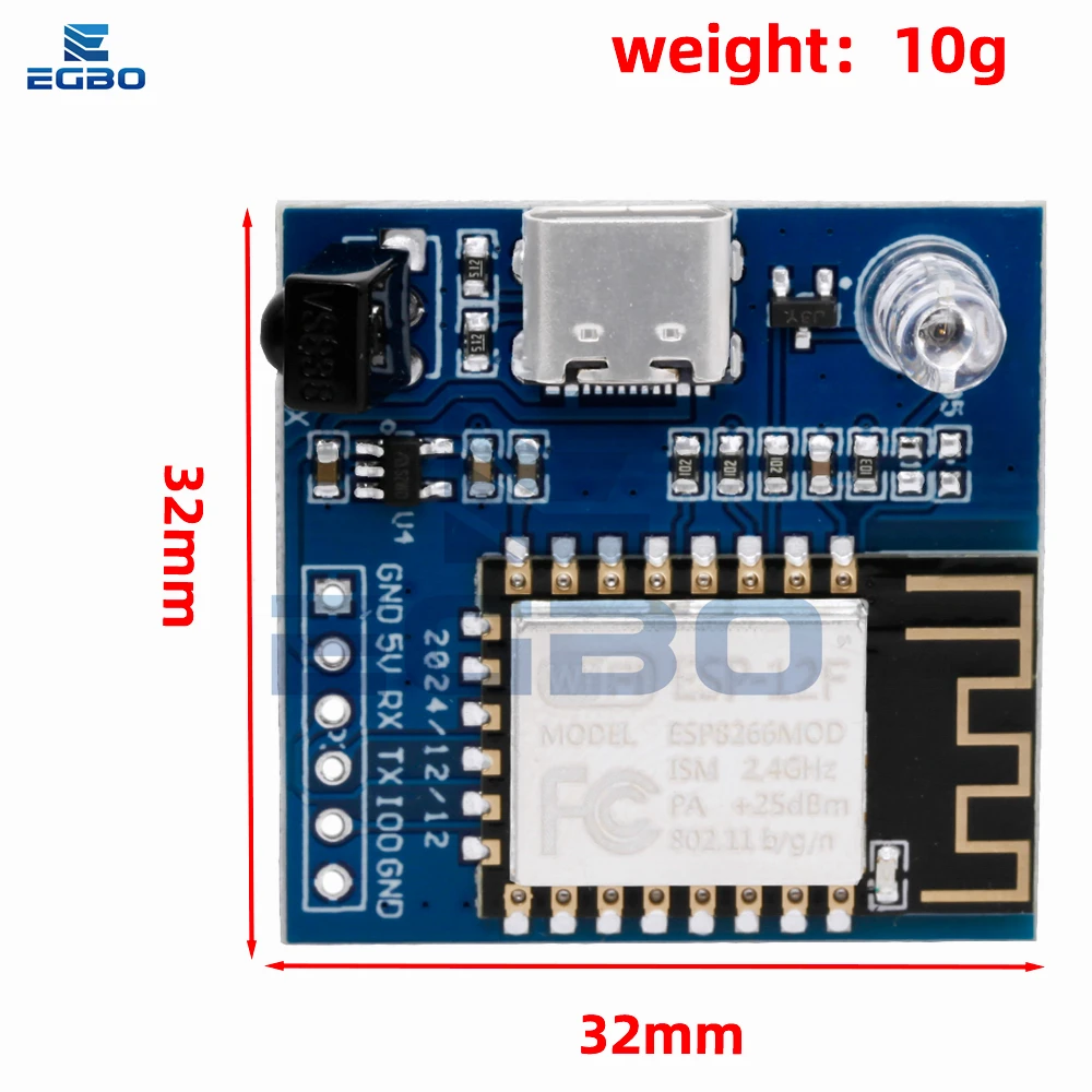 ESP8266 Infrared Emission And Reception NEC Command WIFI Transmission Module Development Board ESP-12F Module TYPE-C