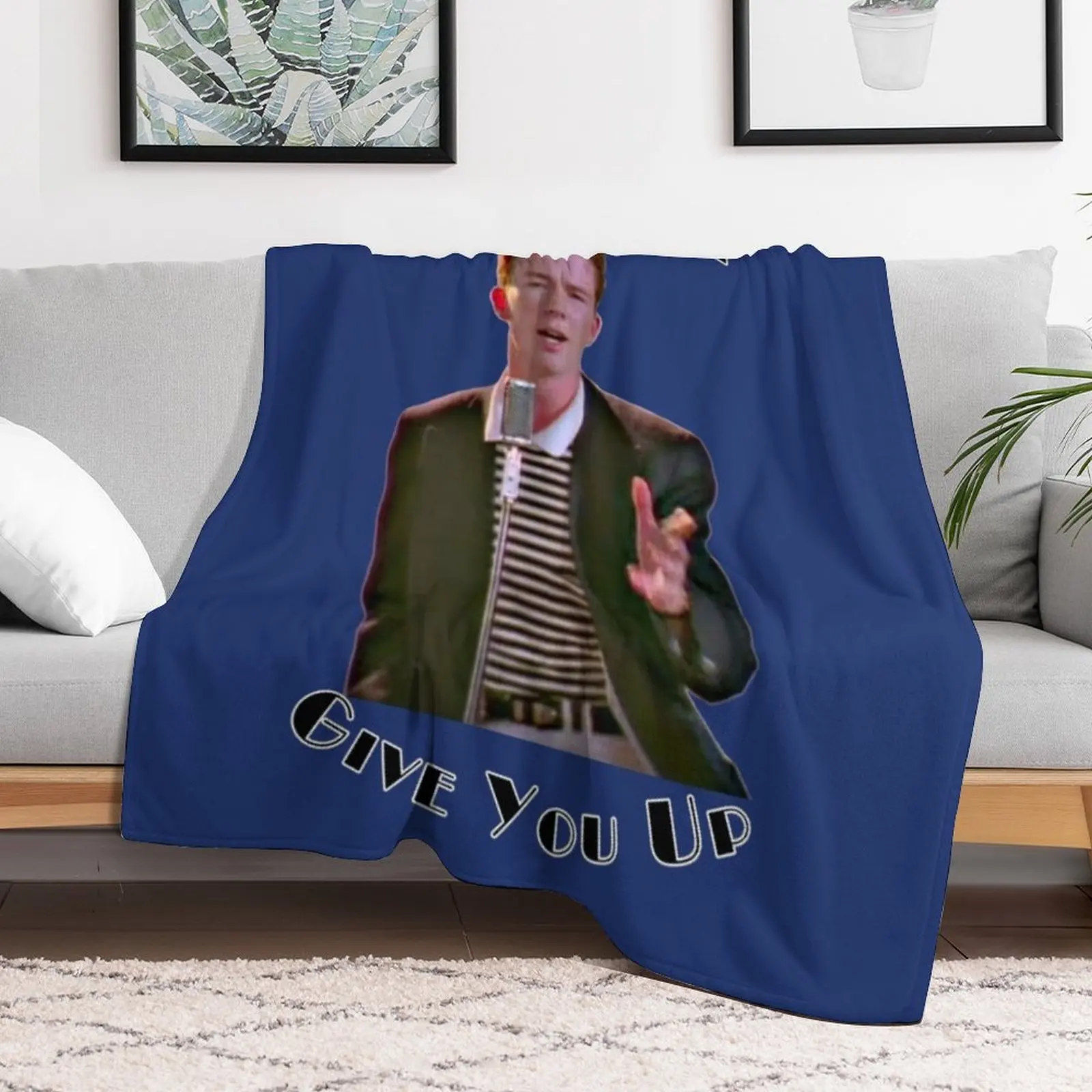 Never Gonna Give You Up Rickroll - Rick Astley Throw Blanket Beautifuls Weighted Soft anime Blankets