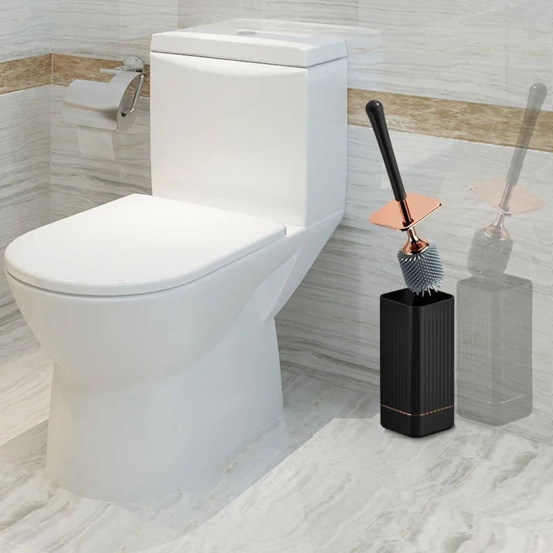 Scopino per wc con manico lungo con Base di scarico Set di spazzole e supporti per la pulizia della toilette a parete accessori per il bagno