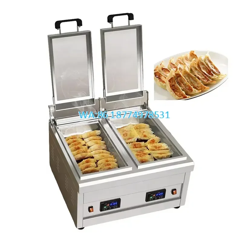 Wmwmnu Table Model 56pcs Time Double Pot Pan Fried Dumpling Frying Pan Maker for Small Business
