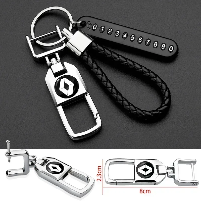 

3D Metal Car Badge Key Chain Decorative Keychain Ring For Renault Trafic Clio Laguna 2 Megane 2 3 Duster Logan Captur koleos