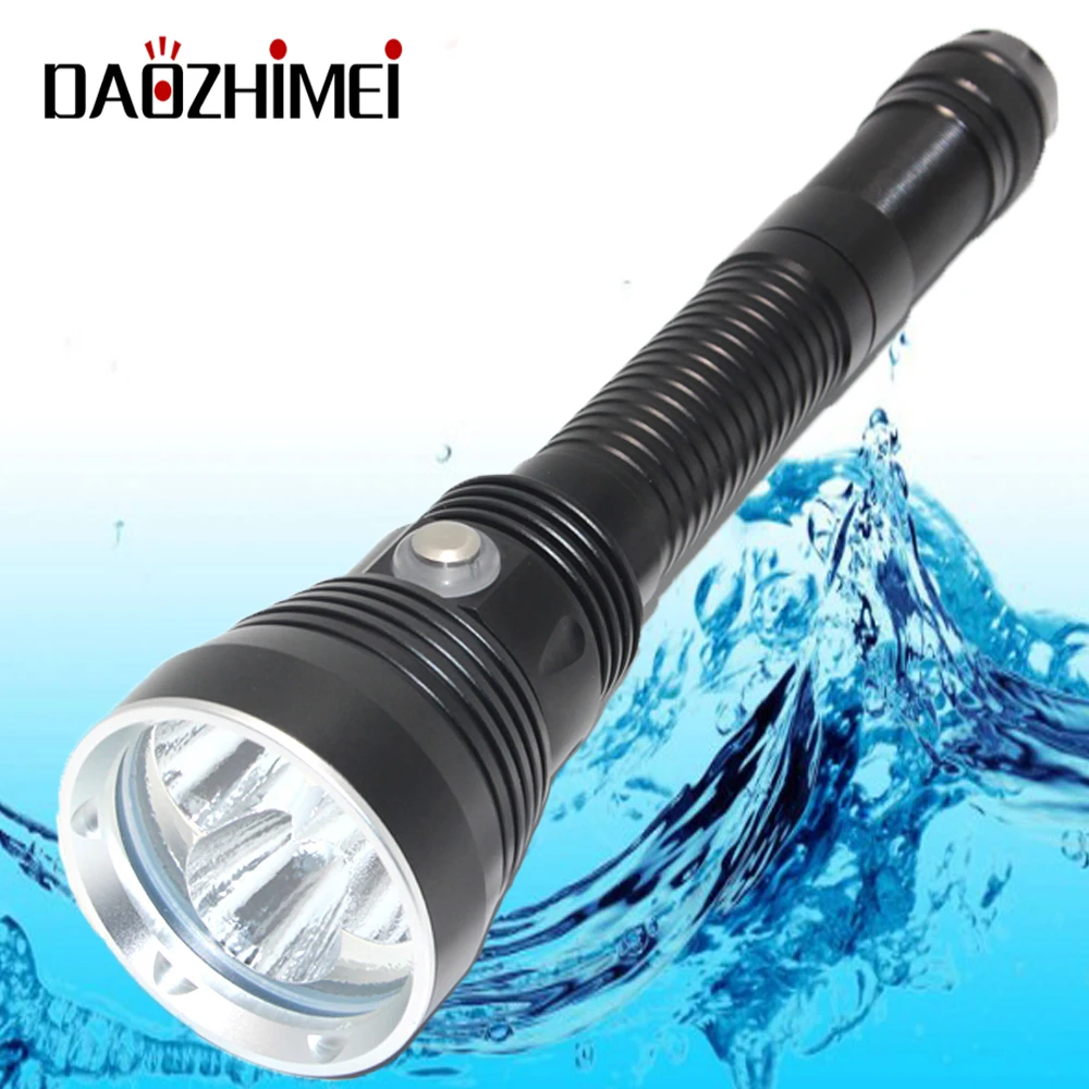 Yellow light P70 LED Diving Flashlight IPX8 Underwater 100M Waterproof Torch 3 Modes Outdoor Tactical Dive lamp