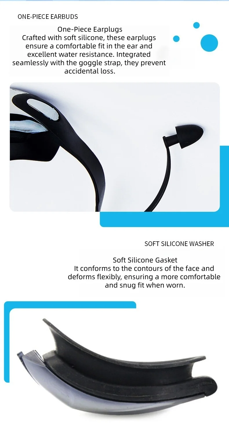 ARENA High-Definition Renn-Schwimmbrille mit Sehstärke für Erwachsene, wasserdicht, beschlagfrei, galvanisiert, Silikon-Schwimmbrille – Detail 5