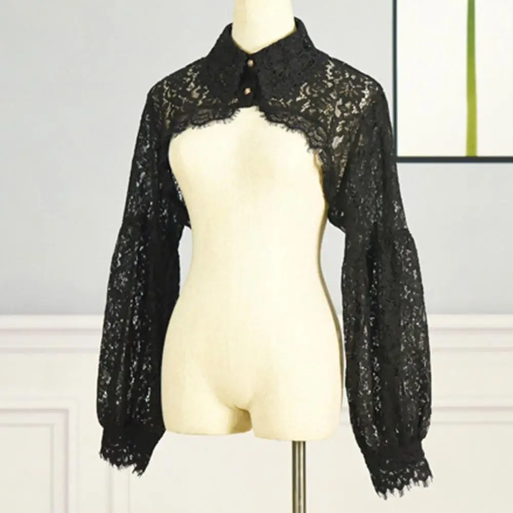 

Women Halloween Costume Gothic Queen Lace Shrug Crop Tops for Cosplay Role-Playing Party Outfits and Events