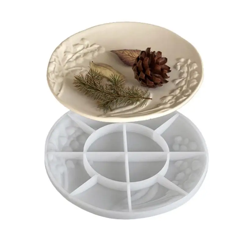 31BB Retro Silicone Baking Mold For Jewelry Trays Oval/Round/Square Shaped Tray Mould With Embossed Patterns