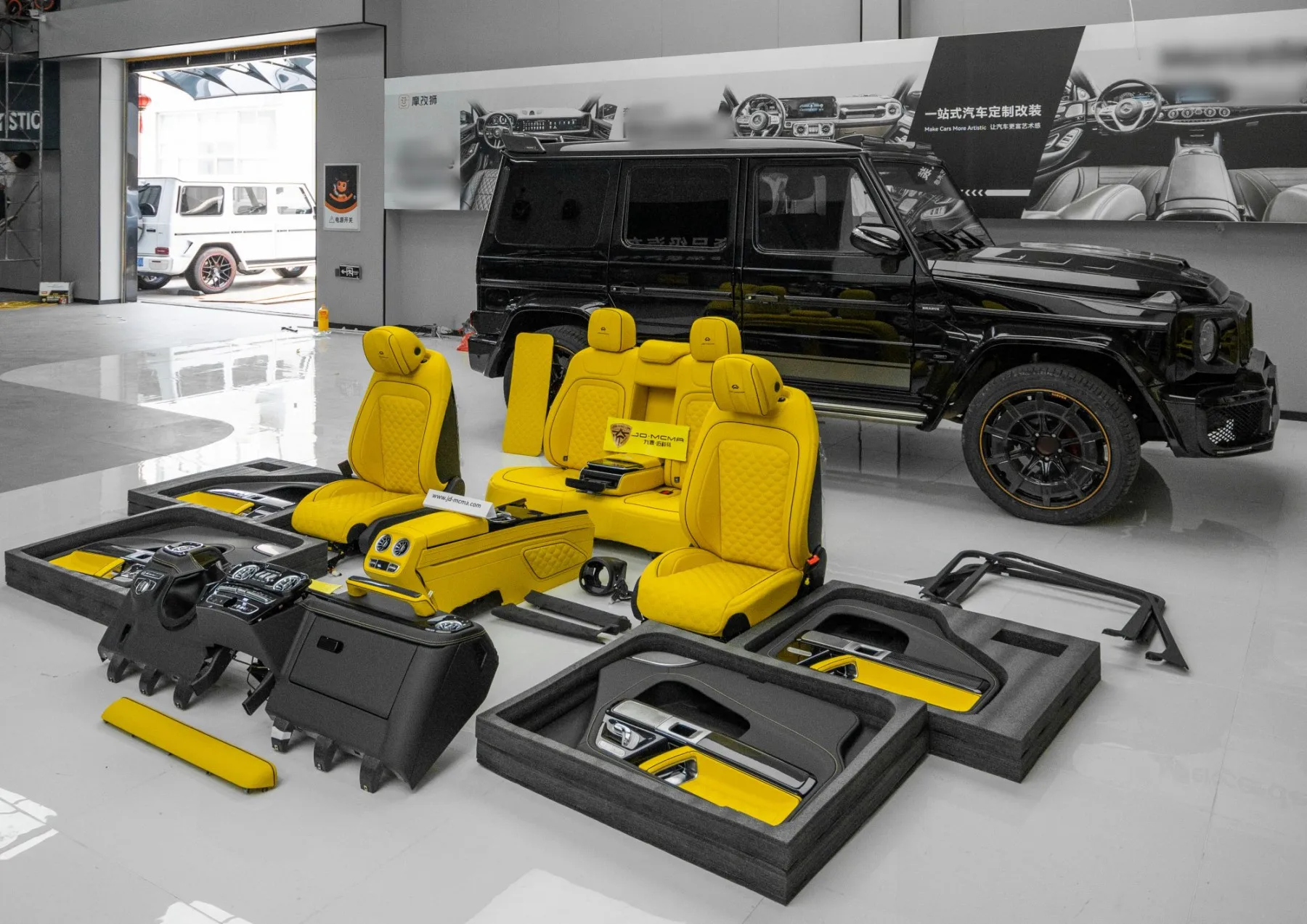 Wholesale Customized Interior Upgrade Kit  Yellow Leather Luxury Interior for G Wagon Right Hand Drive