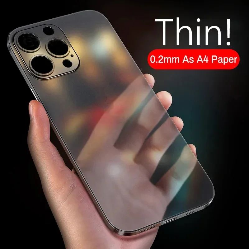 Ultra Thin Soft PP Case For iPhone 16 15 14 13 12 mini 11 Pro X Xr Xs Max 7 8 Plus Matte Hard Back Translucent Clear Slim Cover