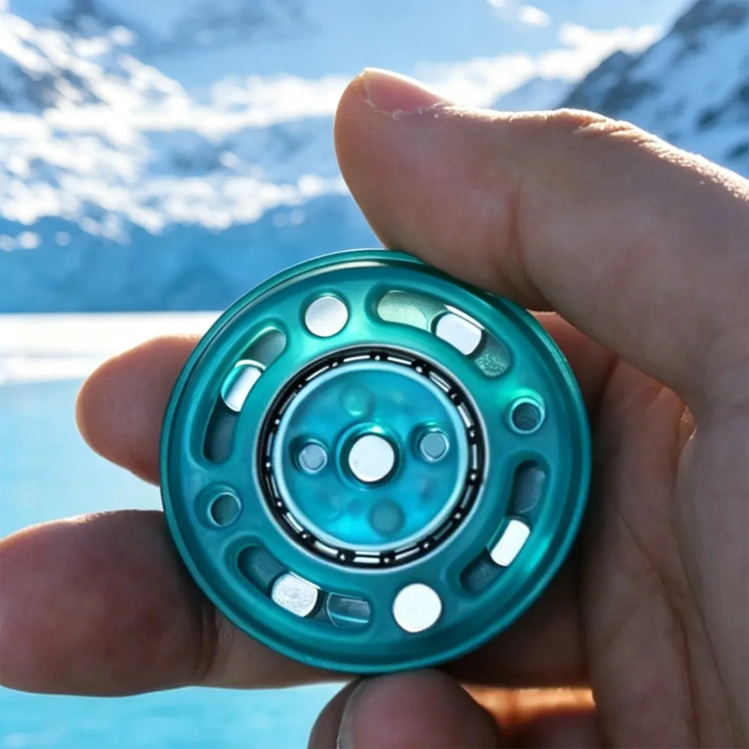 GAO EDC Touch-Slapping Coin Ice Blue Motor Frozen New Upgraded Magnetic Vibration Touch-Slapping Coin Decompression Toy