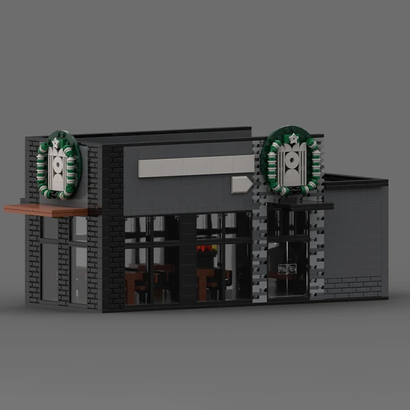 Prachtig nieuw product MOC bouwsteen straatbeeld model straathoek caf é technologie modulaire kinderspeelgoed DIY assemblageset