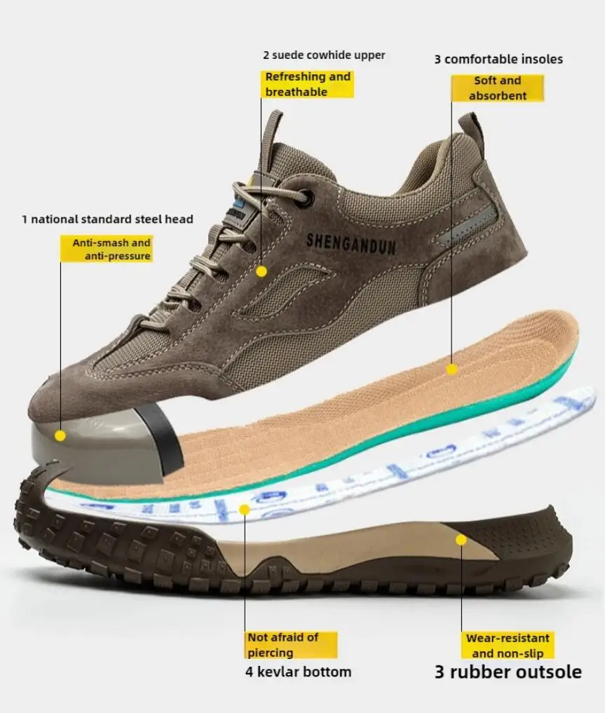 men Anti Smash working shoes with steel toe Anti Puncture industrial Safety Shoes men Anti Scalding safety boots for electrician