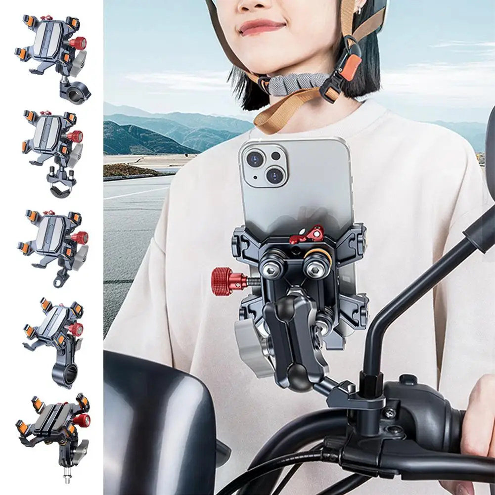 

Universal Motorcycle Phone Holder High-Quality Alloy Mount Absorption Motorcycle Holder Navigation Shock Accessories V3V8