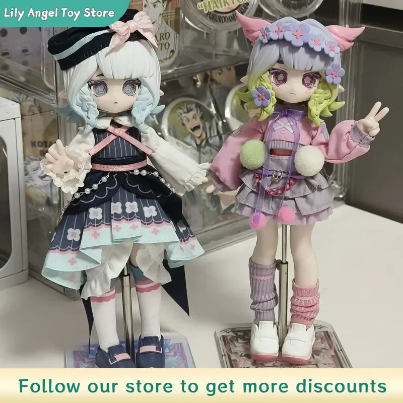 Коушу Хексбокс 1/12 BJD Слепая коробка Шарнирная кукла Серая кожа Милая фигурка Экшн-игрушка Загадочная коробка для коллекционных игрушек в подарок