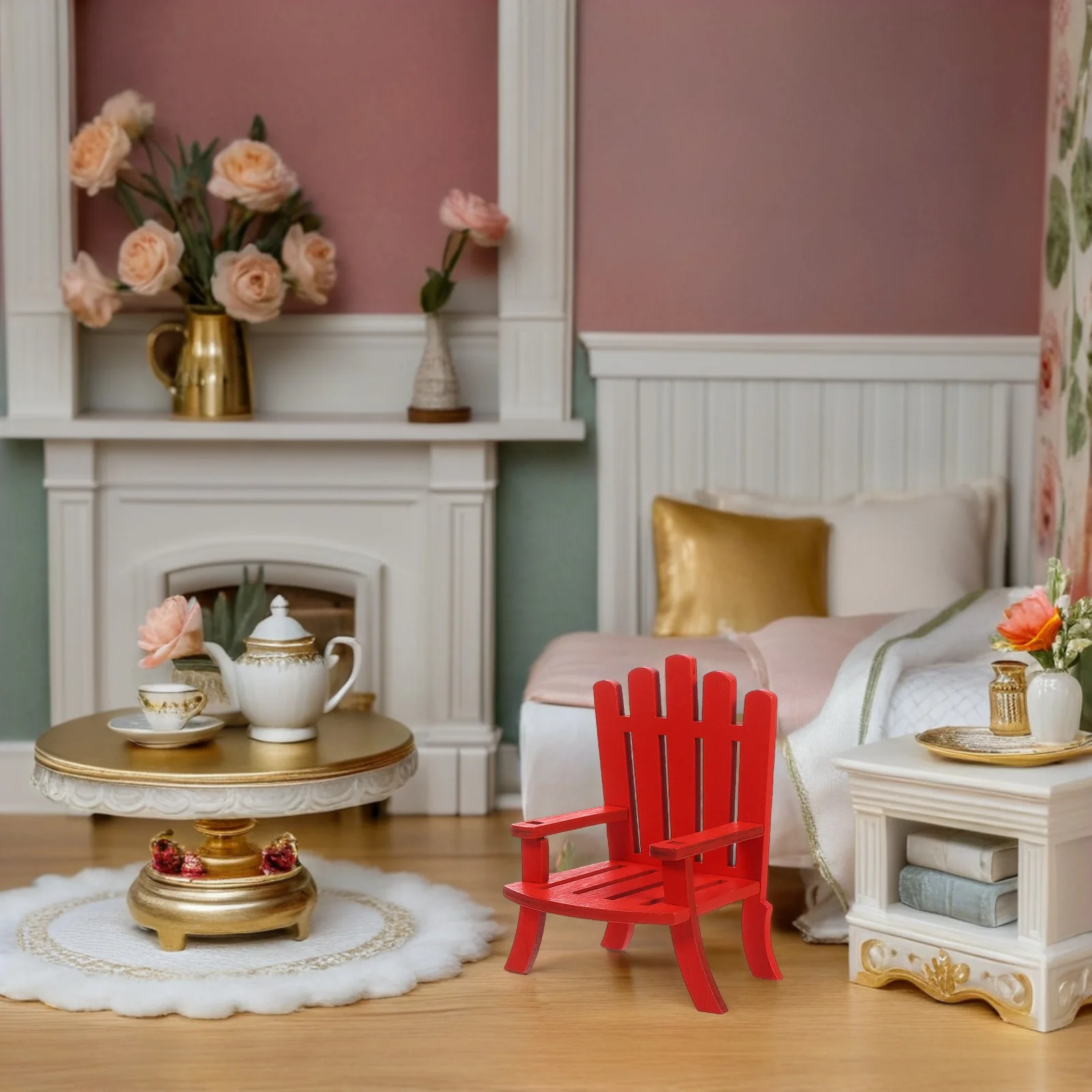 

2pcs Miniature Wooden Chairs 1:12 Scale Dollhouse Furniture Accessories Realistic Mini Beach Chairs For Wedding Cake Toppers