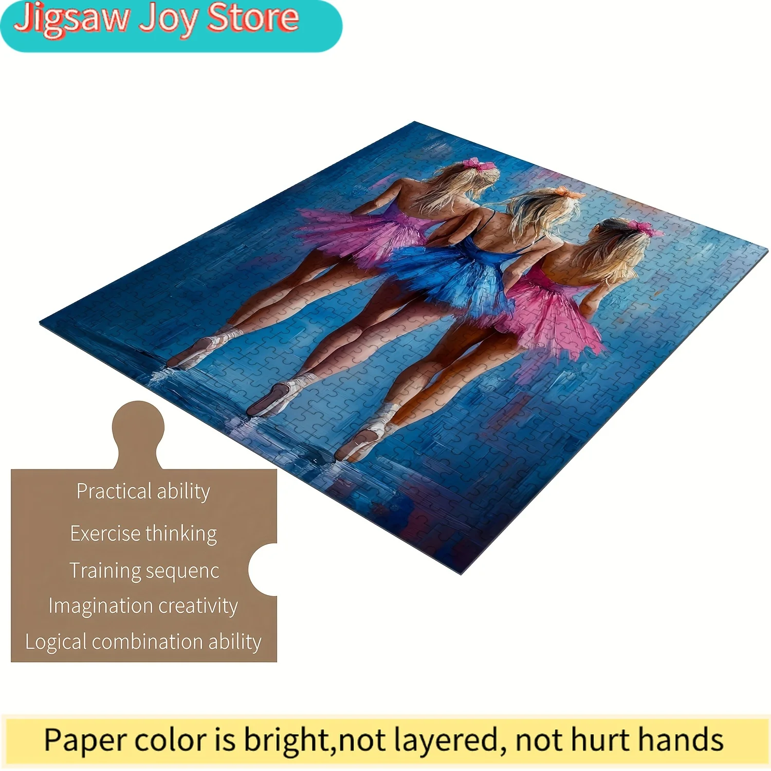 

Премиальный семейный пазл-головоломка - Танцующая тень в глубоком синем цвете - Деревянная головоломка с идеально подходящими деталями, Nurtu