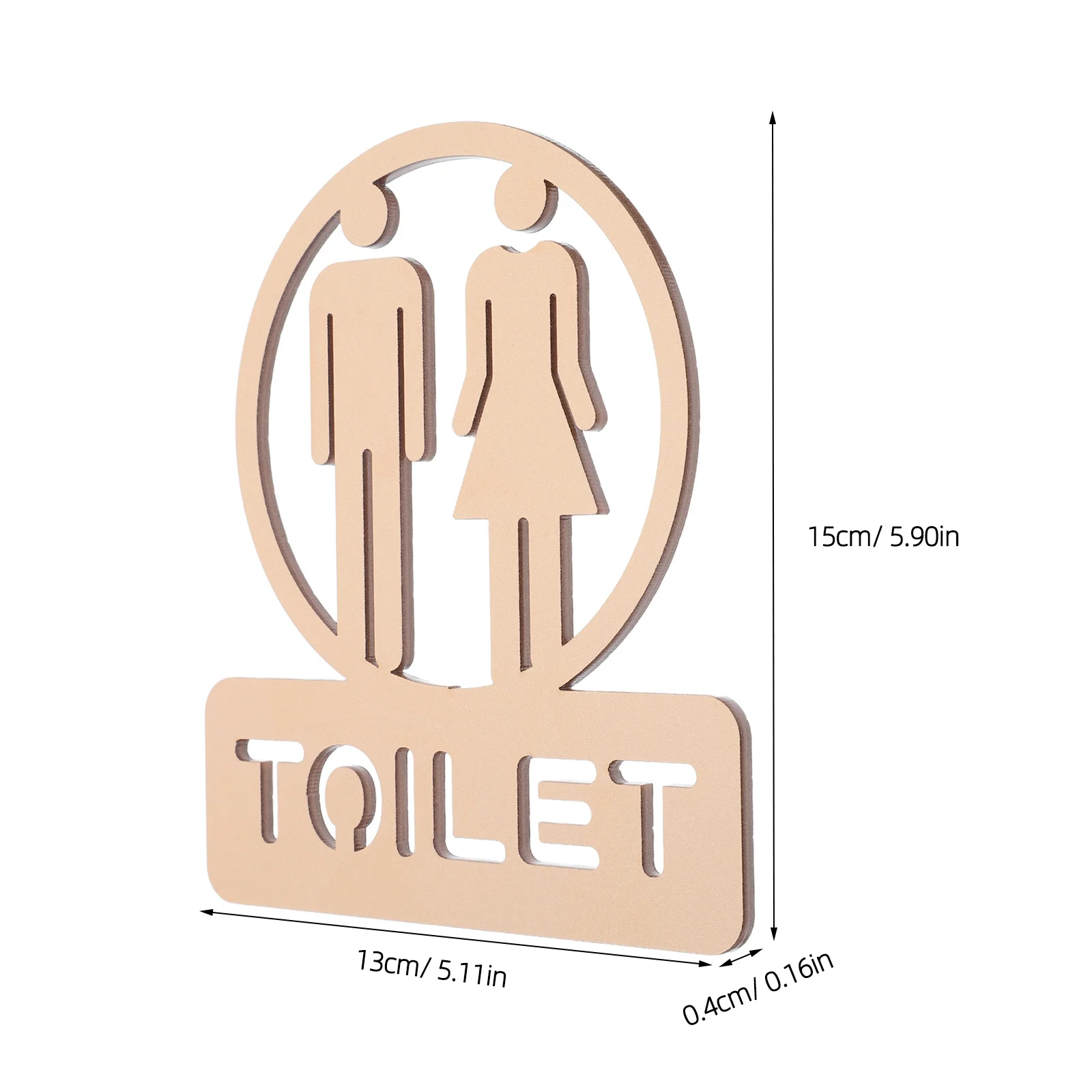 Acrylic Unisex Bathroom Sign 5.89x5.11 Hollow Out Design Self Adhesive Toilet Door Plaque Commercial Restroom Signs Business