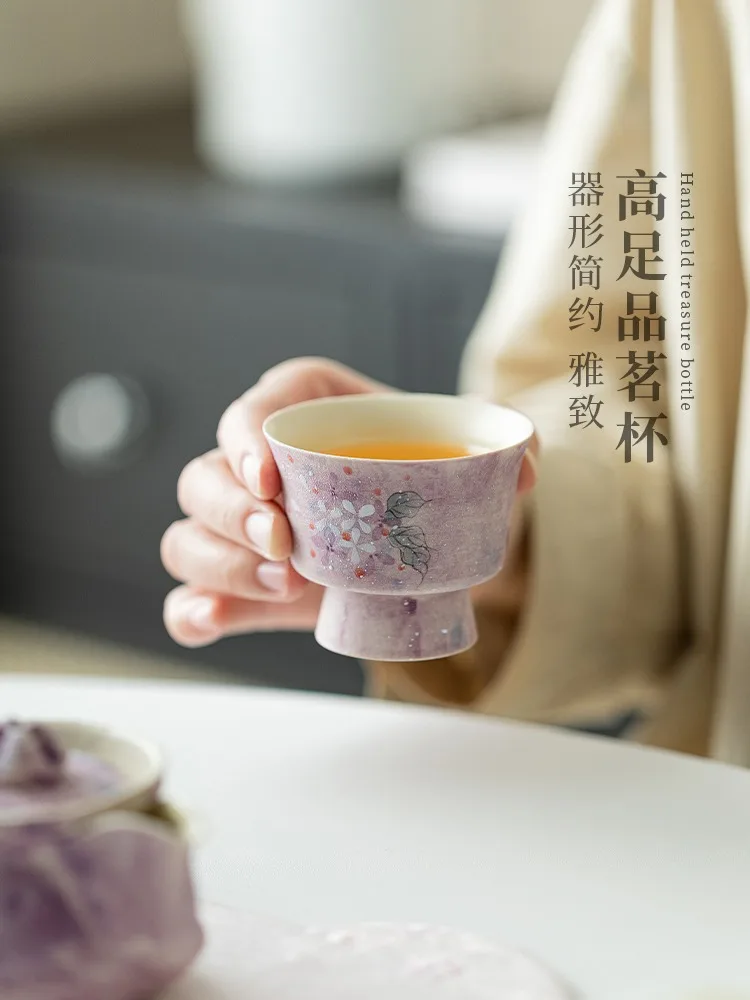 

Ceramic Master Cup, Single Cup, Women'S Tea Cup, Tea Tasting Cup, Hand-Painted Embroidered Ball Flower Tea Cup