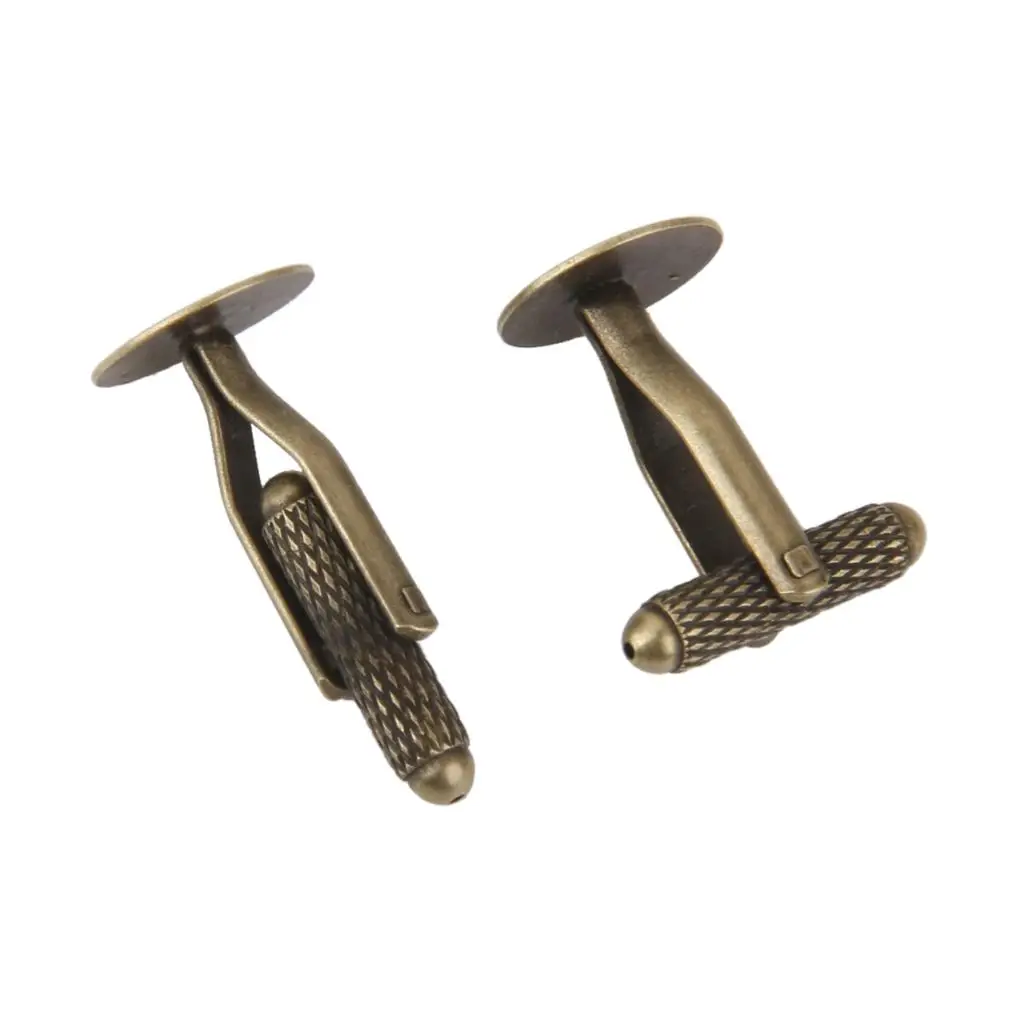 20 piezas de gemelos en blanco, almohadilla de base plana redonda, hallazgos de 12 mm, bronce