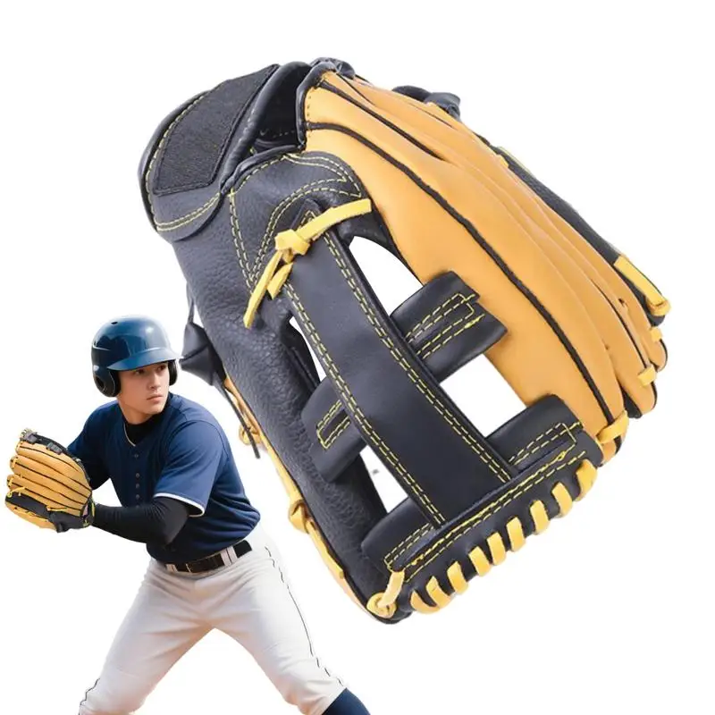 Professional Baseball Glove Genuine Leather Softball Mitt Youth Adults Catcher Training Glove Genuine Leather Baseball Mitts
